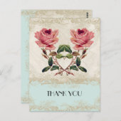 Barockstil Vintage Rose Aqua Ticino Postkarte (Vorne/Hinten)