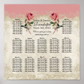 Barockstil Vintage Rose Empfang Sitzplan Poster (Vorne)