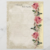 Barockstil Vintage Rose Gelb an Creme Lace Flyer (Hinten)