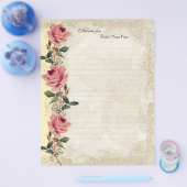 Barockstil Vintage Rose Gelb an Creme Lace Flyer (Einzeln)