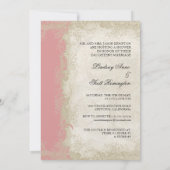 Barockstil Vintage Rose Lace Einladung (Rückseite)