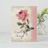 Barockstil Vintage Rose Lace Einladung (Stehend Vorderseite)