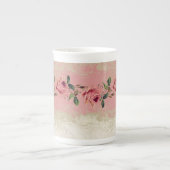 Barockstil Vintage Rose Lace Porzellantasse (Vorderseite)