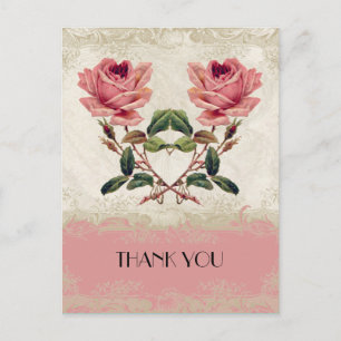 Barockstil Vintage Rose Lace Postkarte
