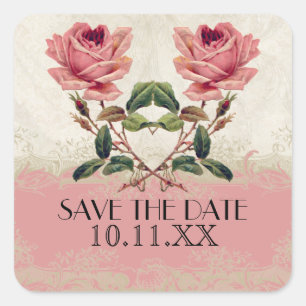 Barockstil Vintage Rose Lace Quadratischer Aufkleber