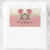 Barockstil Vintage Rose Lace Rechteckiger Aufkleber (Tasche)