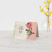 Barockstil Vintage Rose Lachs Karte (Gelbe Blume)