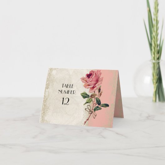 Barockstil Vintage Rose Lachs Karte (Vorderseite)