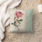 Barockstil Vintage Rose Minze n Cream Lace Kissen (Decke)