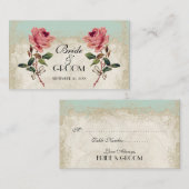 Barockstil Vintage Rose Minze Tischnummer Karte (Vorne/Hinten)