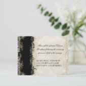 Barockstil Vintage Rose Schwarz an Creme Lace Einladung (Stehend Vorderseite)