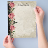 Barockstil Vintage Rose Schwarz an Creme Lace Flyer (Hand)