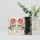 Barockstil Vintage Rose Schwarz an Creme Lace Postkarte (Stehend Vorderseite)