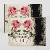 Barockstil Vintage Rose Schwarz an Creme Lace Postkarte (Vorne/Hinten)