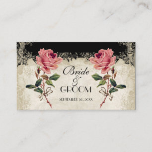 Barockstil Vintage Rose Schwarze Tischnummer Karte