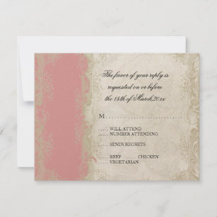 Barockstil Vintage-Rose Spitze RSVP Karte
