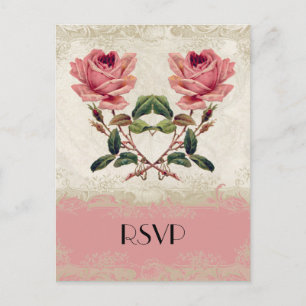 Barockstil Vintage-Rosen-Spitze Einladungspostkarte