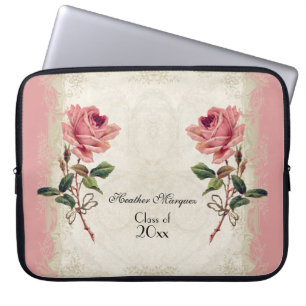 Barockstil Vintage-Rosen-Spitze Laptopschutzhülle