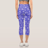 Barocktapete - blaue Blume Capri Leggings (Rückseite)