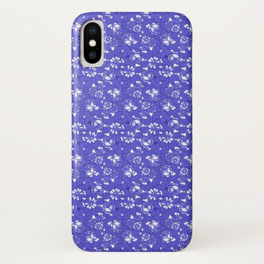 Barocktapete - blaues Muster der Blume Case-Mate iPhone Hülle (Rückseite)