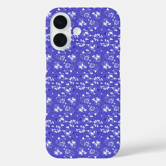 Barocktapete - blaues Muster der Blume Case-Mate iPhone Hülle (Rückseite)
