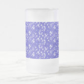 Barocktapete - blaues Muster der Blume Mattglas Bierglas (Mittel)