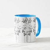 Barocktapete Blume Tasse (VorderseiteRechts)