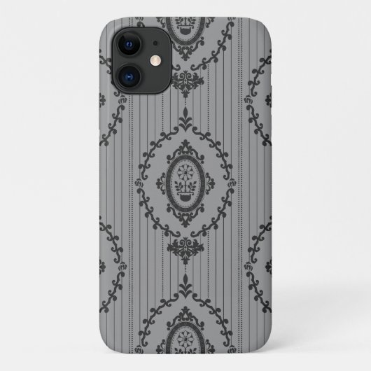 Barocktapete Grau Case-Mate iPhone Hülle (Rückseite)