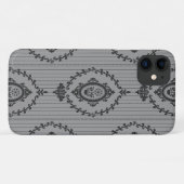 Barocktapete Grau Case-Mate iPhone Hülle (Rückseite (Horizontal))