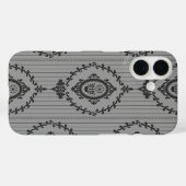 Barocktapete Grau Case-Mate iPhone Hülle (Rückseite (Horizontal))