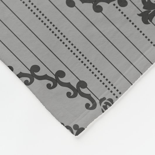 Barocktapete Grau Fleecedecke (Ecke)