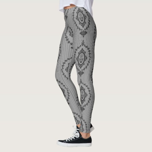 Barocktapete in Grau Leggings (Links)