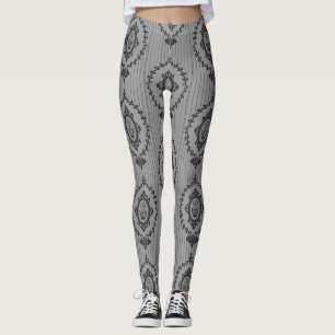 Barocktapete in Grau Leggings