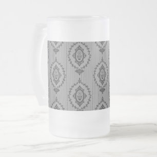 Barocktapete in Grau Mattglas Bierglas