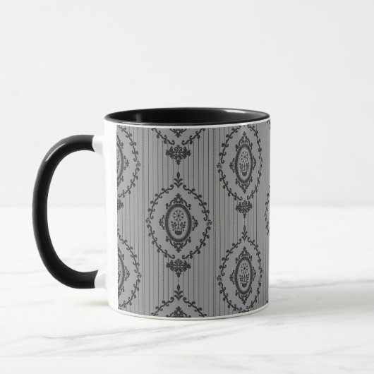 Barocktapete in Grau Tasse (Links)