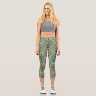Barocktapete in Grün Capri Leggings