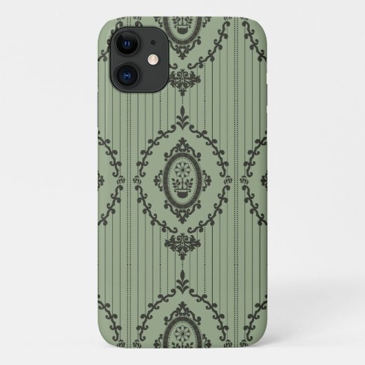 Barocktapete in Grün Case-Mate iPhone Hülle (Rückseite)