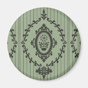 Barocktapete in Grün Magnet