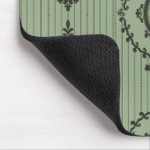 Barocktapete in Grün Mousepad (Ecke)