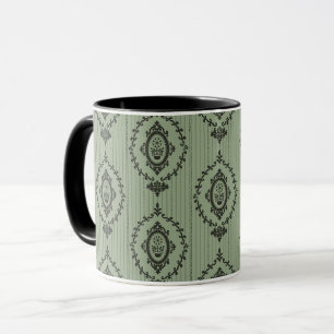 Barocktapete in Grün Tasse