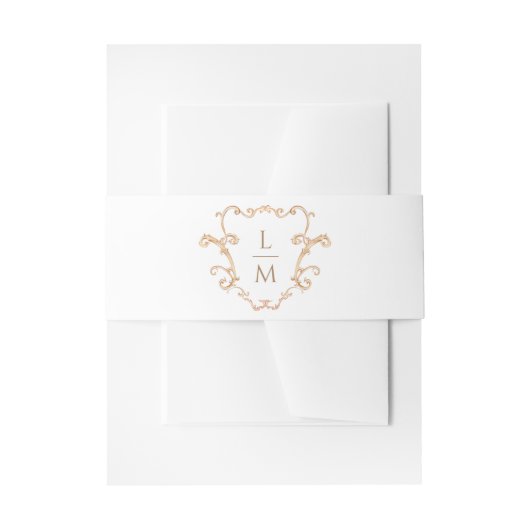 BarockWappen | Monografische Hochzeit Einladungsbanderole (Vorderseite Beispiel)