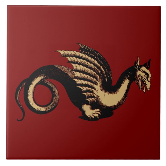 Barockzeit Mittelalter-Drache Fliese (Vorderseite)