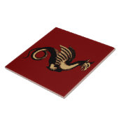 Barockzeit Mittelalter-Drache Fliese (Seite)