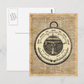 Barometer Vintag Tool Dictionary Art Postkarte (Vorne/Hinten)