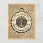 Barometer Vintag Tool Dictionary Art Postkarte (Vorderseite)