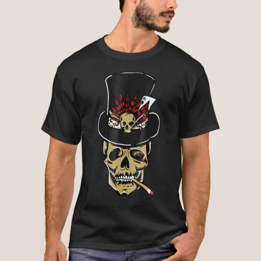 Baron Samedi Ace Spades Schwarzer Voodoo T-Shirt (Vorderseite)