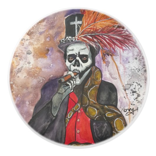 Baron Samedi Keramik Knob Keramikknauf (Vorderseite)