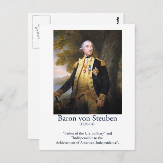 Baron von Steuben - US-Militär Postkarte (Vorne/Hinten)