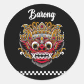 Barong Bali Classic Round Sticker (Vorderseite)