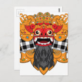 Barong Bali Postkarte (Vorne/Hinten)